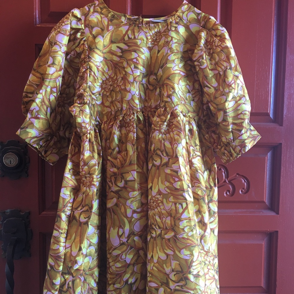 Kika Vargas Puff sleeve baby doll dress